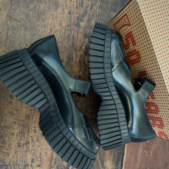 Camper Black Mary Jane Shoes with Buckle - Picture 6 of 10